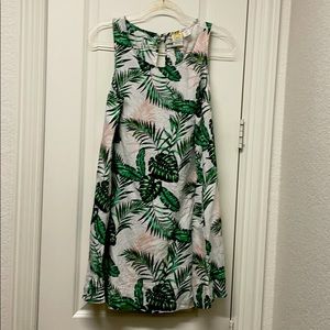 C&C Linen Swing Tropical Dress Size M